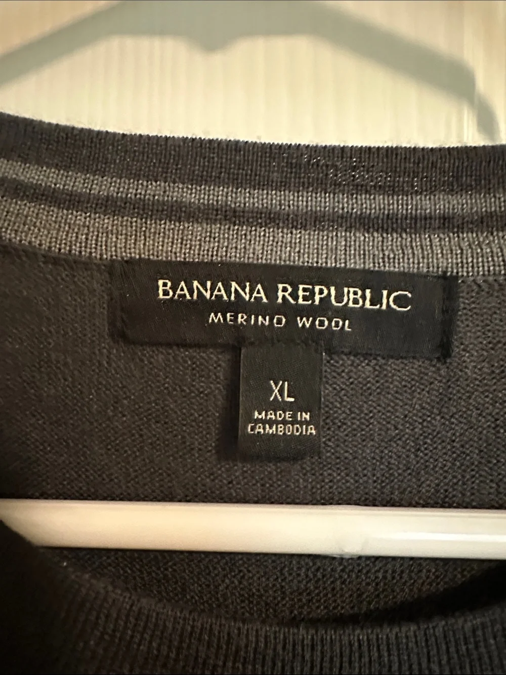 Banana Republic Black Long-Sleeve Crewneck Sweater